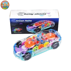 Transparent Concept Racing Car Toy for Kids | Light & Sound, 360° Rotating